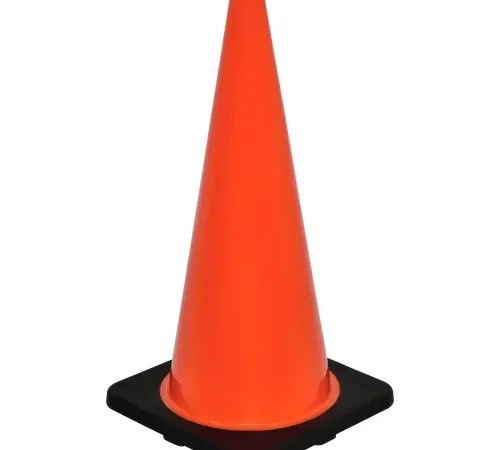 Global Industrial" 28" Traffic Cone, Non-Reflective, Black Base, 7 lbs