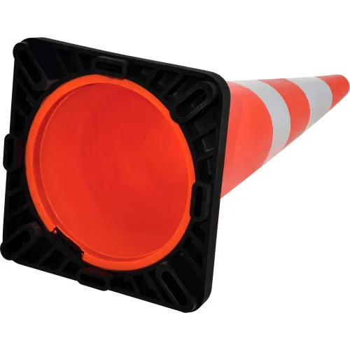 Global Industrial" 36" Traffic Cone, Reflective, Black Base, 10 Lbs. - Image 2