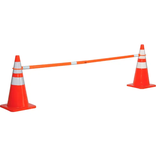 Global Industrial" Retractable Cone Bar, 5' - 8' L, Orange w/ Reflective Tape