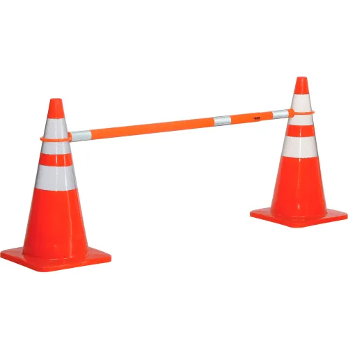 Global Industrial" Retractable Cone Bar, 5' - 8' L, Orange w/ Reflective Tape - Image 2