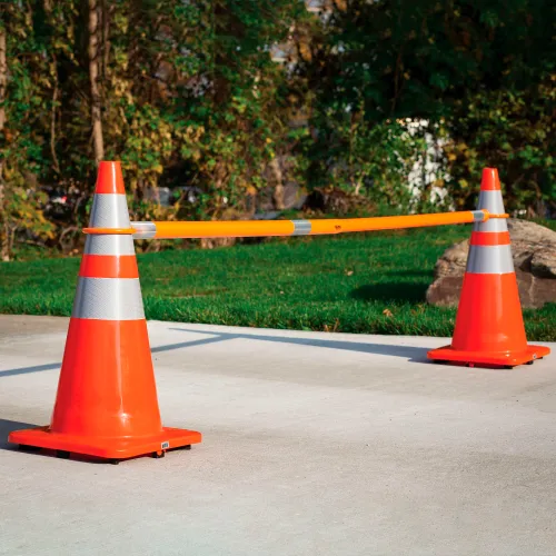 Global Industrial" Retractable Cone Bar, 5' - 8' L, Orange w/ Reflective Tape - Image 5