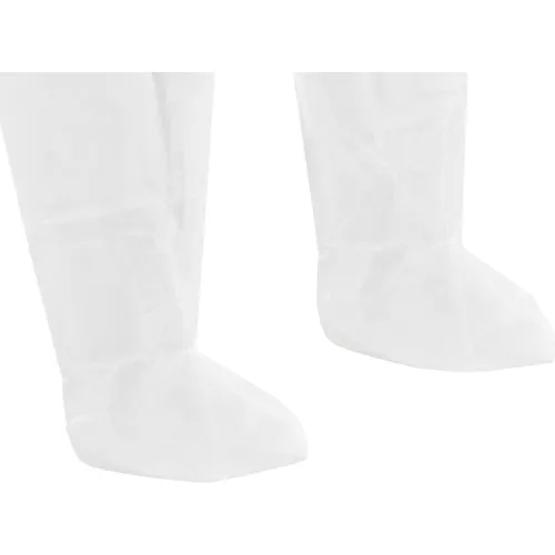White disposable shoe covers