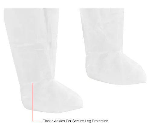 Disposable white shoe covers with elastic ankles
