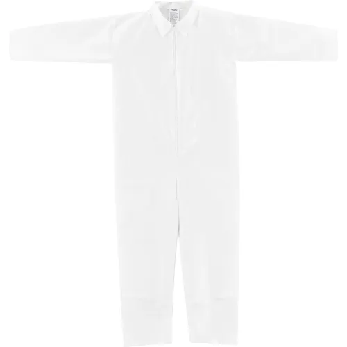 White zip-up coverall jumpsuit