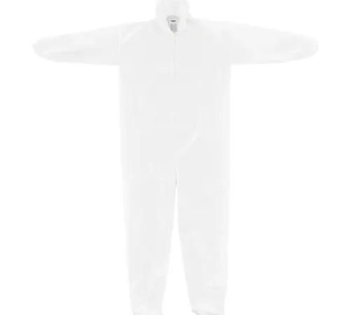 Global Industrial Disposable Microporous Coverall Elastic Hood & Boots White Large 25/Case
