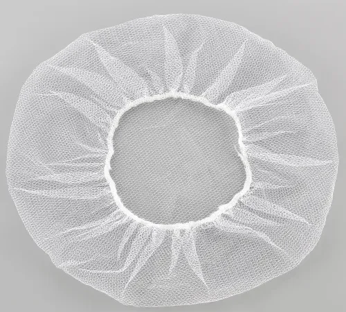 Global Industrial Nylon Hairnet, 24", Honeycomb, White, 100/Bag