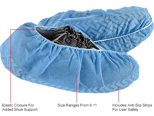 Global Industrial" Standard Disposable Shoe Covers, Size 6-11, Blue, 150 Pairs/Case - Image 5