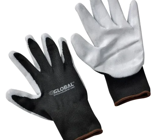 Pair of black and white work gloves