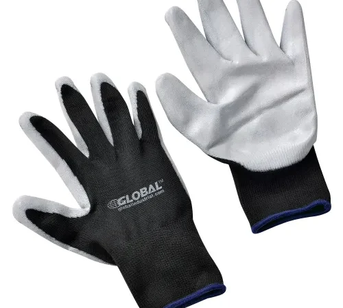 Pair of black and white work gloves