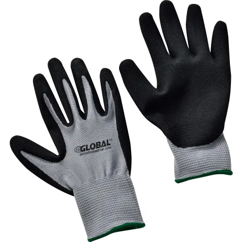 Global Industrial Ultra-Grip Foam Nitrile Coated Gloves, Gray/Black, Medium, 1 Pair - Pkg Qty 12