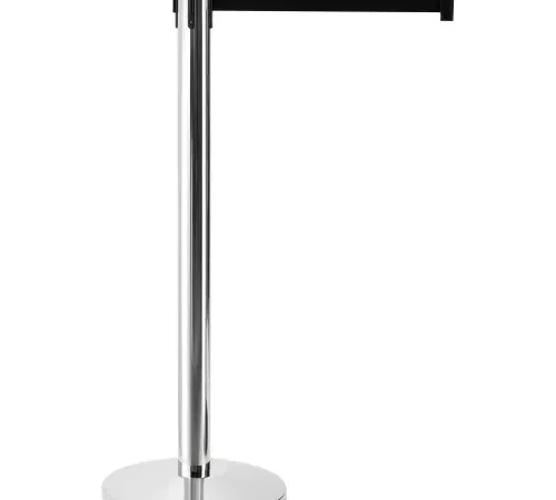 Chrome stanchion with black retractable belt