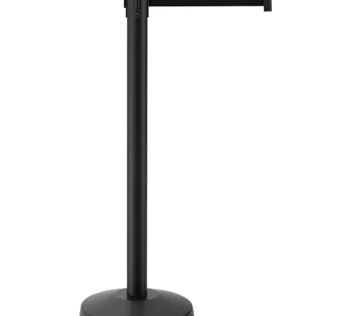 Black retractable belt queue stanchion