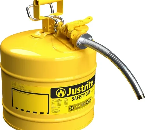 Justrite Safety Can Type II Accuflow" 5 Gallon Galvanized Steel W/ 1" Hose, 7250230