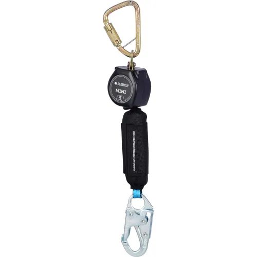 Retractable safety lanyard with carabiner