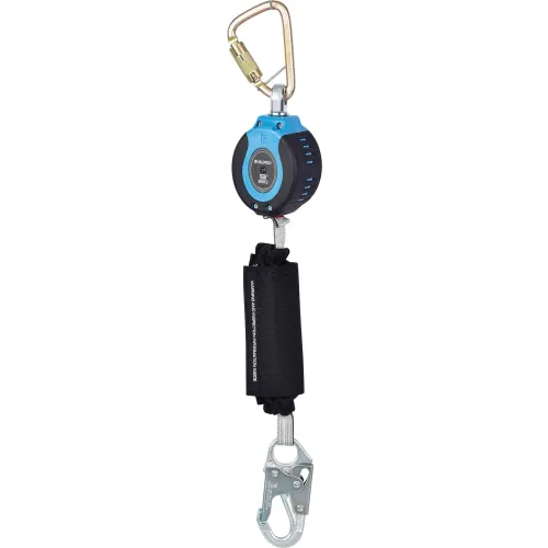 Retractable safety lifeline with carabiner hook