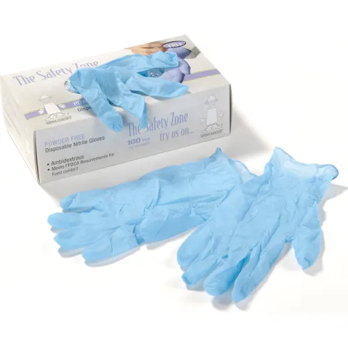 Industrial Grade Disposable Nitrile Gloves, Powder-Free, Medium, Blue, 100/Box, GNPR-MD-1M