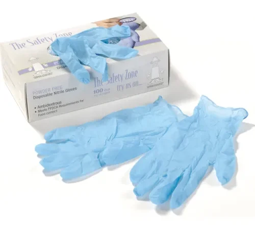 Industrial Grade Disposable Nitrile Gloves, Powder-Free, Large, Blue, 100/Box, GNPR-LG-1M