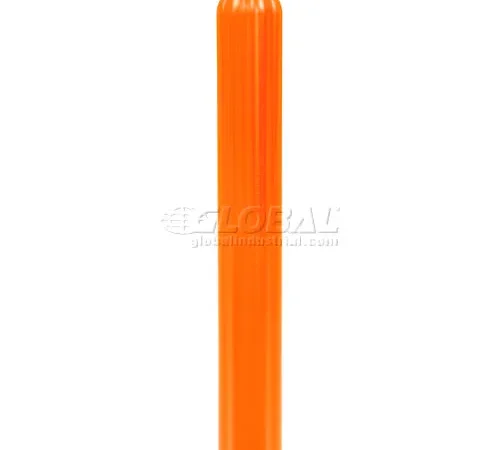 Orange plastic safety bollard