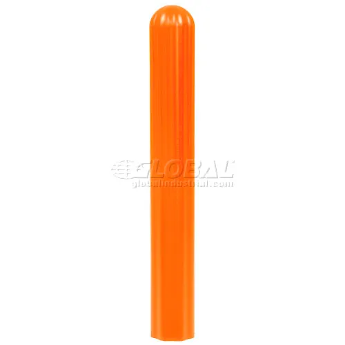 Orange plastic safety bollard