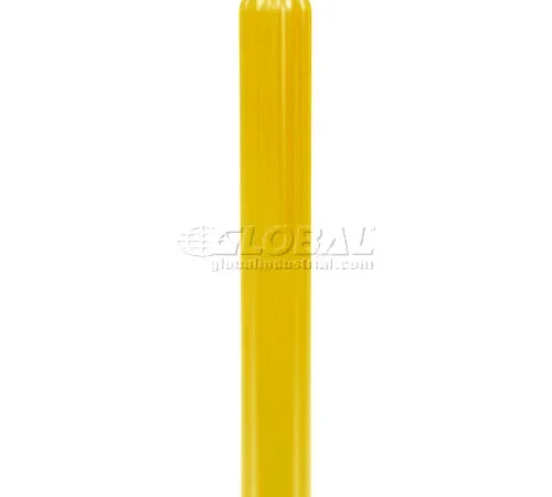 Bright yellow protective bollard sleeve