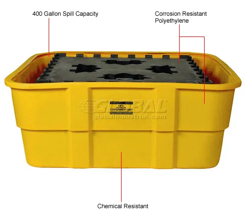 Eagle 1683 IBC Spill Containment Unit - Yellow with No Drain - Image 3