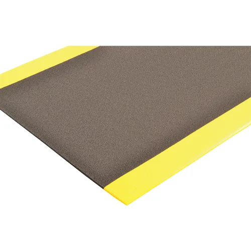 NoTrax® Cushion-Stat" w/Dyna-Shield® Anti Static Mat 3/8" Thick 3' x 5' Black/Yellow