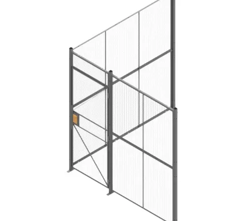 840 Style, Woven Wire, 2 Sided Cage w/3' Hinged Door, No Ceiling 8' 4" x 8' 6" x 8' 5-1/4"H