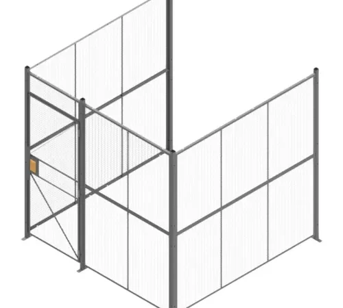 840 Style, Woven Wire, 3 Sided Cage w/3' Hinged Door, No Ceiling 8' 4" x 8' 6" x 8' 5-1/4"H