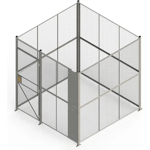 RapidWire" Welded Wire, 4 Sided Cage w/3' Hinged Door, No Ceiling 8' 4" x 8' 4" x 8' 5-1/4"H