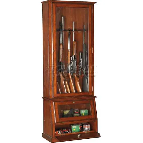American Furniture Classics 898 Wood Slanted Base Gun Storage Cabinet, 12 Long Guns - Image 2