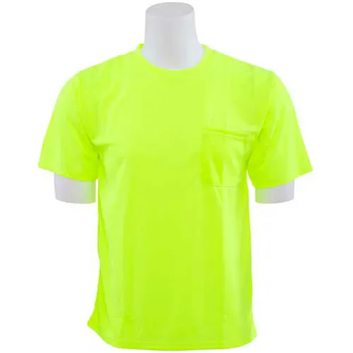 ERB® Aware Wear® 9006 T-Shirt, Short Sleeve, Non-ANSI, 2XL, Hi-Viz Lime