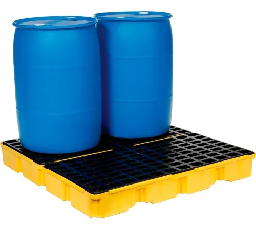 Eagle 1634 4 Drum Spill Containment Modular Platform - 2 Piece - Yellow with No Drain