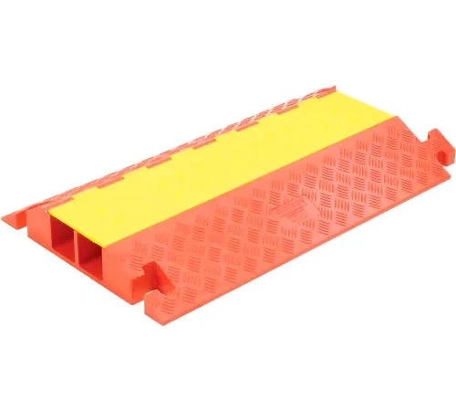 2-Channel Heavy Duty Cable Guard, 36"L x 22"W x 4-1/8"H, Yellow/Orange