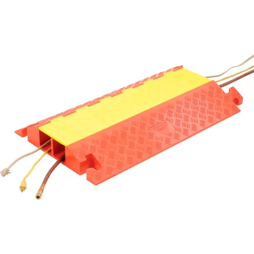 2-Channel Heavy Duty Cable Guard, 36"L x 22"W x 4-1/8"H, Yellow/Orange - Image 3