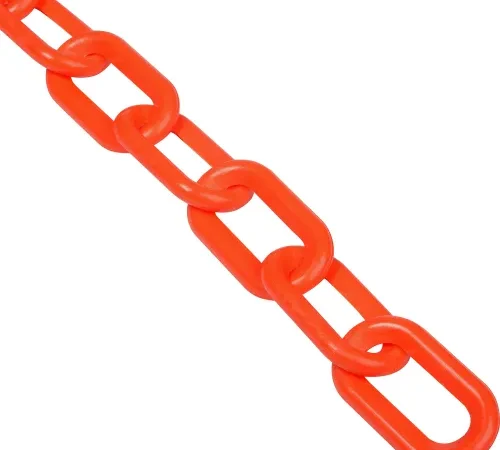 Global Industrial Plastic Chain Barrier, 2"x50'L, Traffic Orange