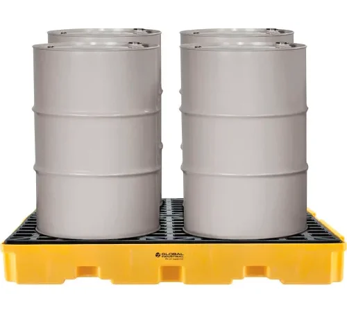 Global Industrial" 4-Drum Spill Containment Modular Platform - 2 Piece - Assembled