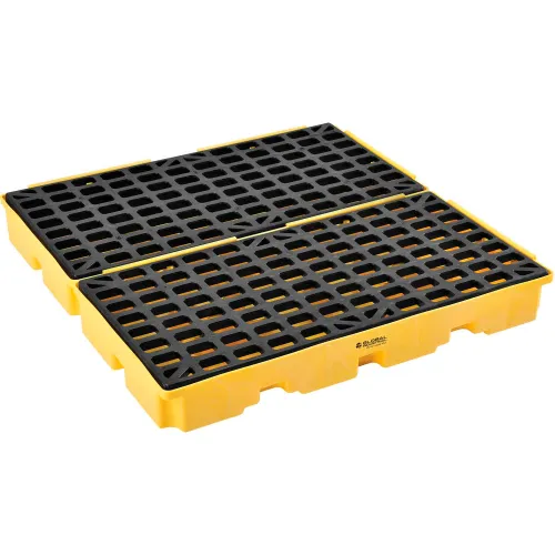 Global Industrial" 4-Drum Spill Containment Modular Platform - 2 Piece - Assembled - Image 3