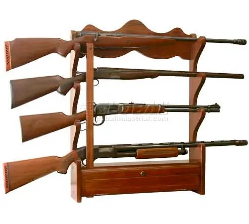 American Furniture Classics 840 Wood Gun Wall Rack, 4 Long Guns