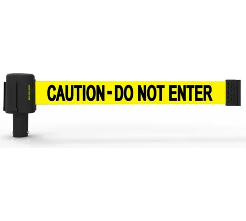 Yellow caution barrier: Do not enter