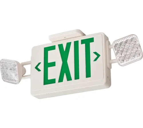 Acuity Switchable Red/Green LED Exit Sign Combo with Remote Capacity, Square Lamp Heads
