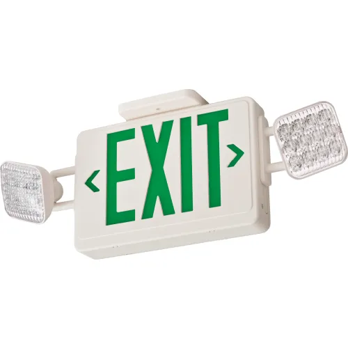 Acuity Switchable Red/Green LED Exit Sign Combo with Remote Capacity, Square Lamp Heads