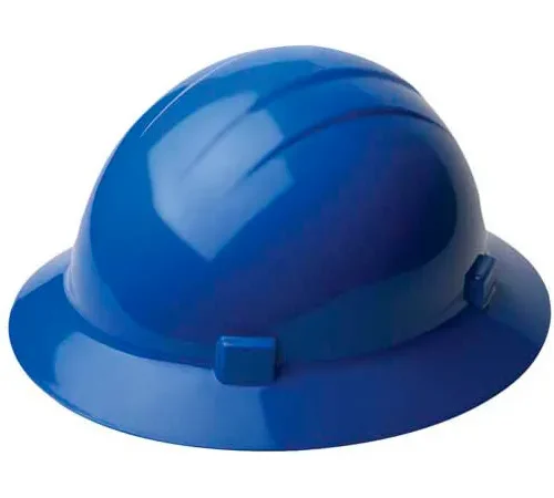 Blue construction hard hat
