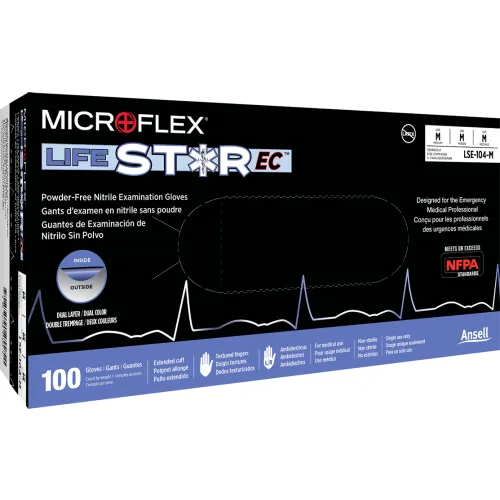 Ansell MICROFLEX® LIFESTAR EC" LSE-104 Nitrile Gloves, Powder-Free, Size L, 100/Pack - Image 3