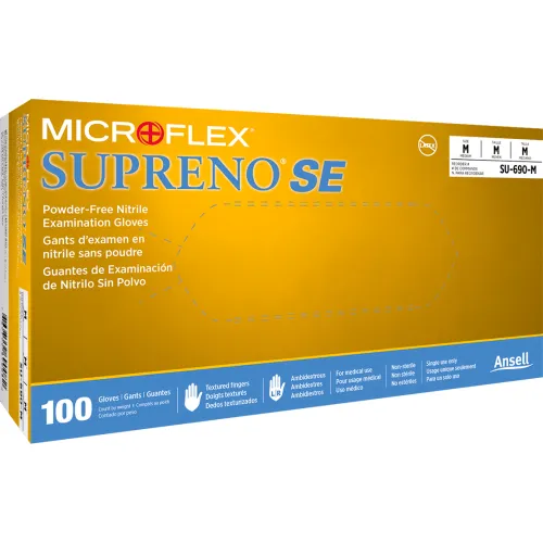 Ansell MICROFLEX® Supreno® SE SU-690 Nitrile Gloves, Powder-Free, Beaded, Size M, 100/Pack - Image 2