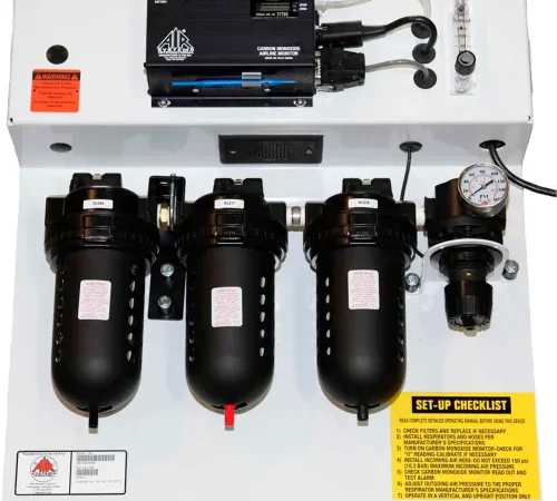 Air Systems 100 CFM Grade-D Breathing Air Panel, 4 Outlets, Schrader Fitting, BB100-COPM
