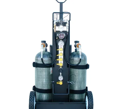 Air Systems 2-Cylinder MULTI-PAK Small Cylinder Rescue Cart, 4500 PSI, Hansen, MP-4R