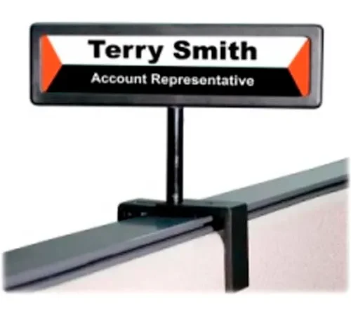 Advantus Nameplate Cubicle Sign 13/16" x 4" Black