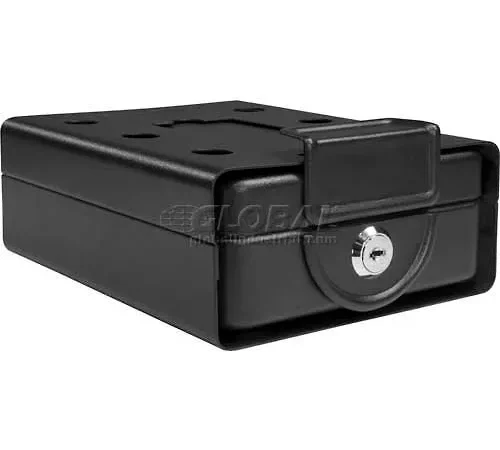Barska Key Lock Compact Safe AX11812 with Mounting Sleeve, 7-29/32"W x 6-1/4"D x 2-3/4"H, Black