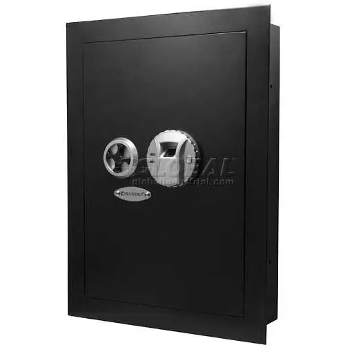 Barska Biometric Wall Safe AX12038 - 15-1/2"W x 3-3/4"D x 20-3/4"H, Black