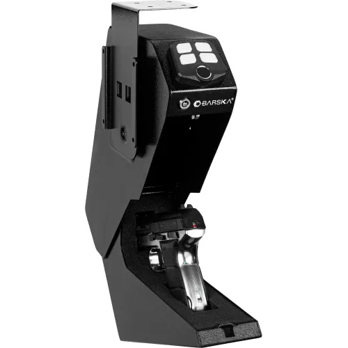 Barska Pistol Keypad Biometric Safe, 3"W x 7-1/2"D x 13-1/2"H - Black - Image 2